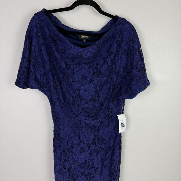 Alexia Admor Dress Small Lace Off Shoulder Cocktail Midi Sheath Party Wedding - Picture 3 of 11